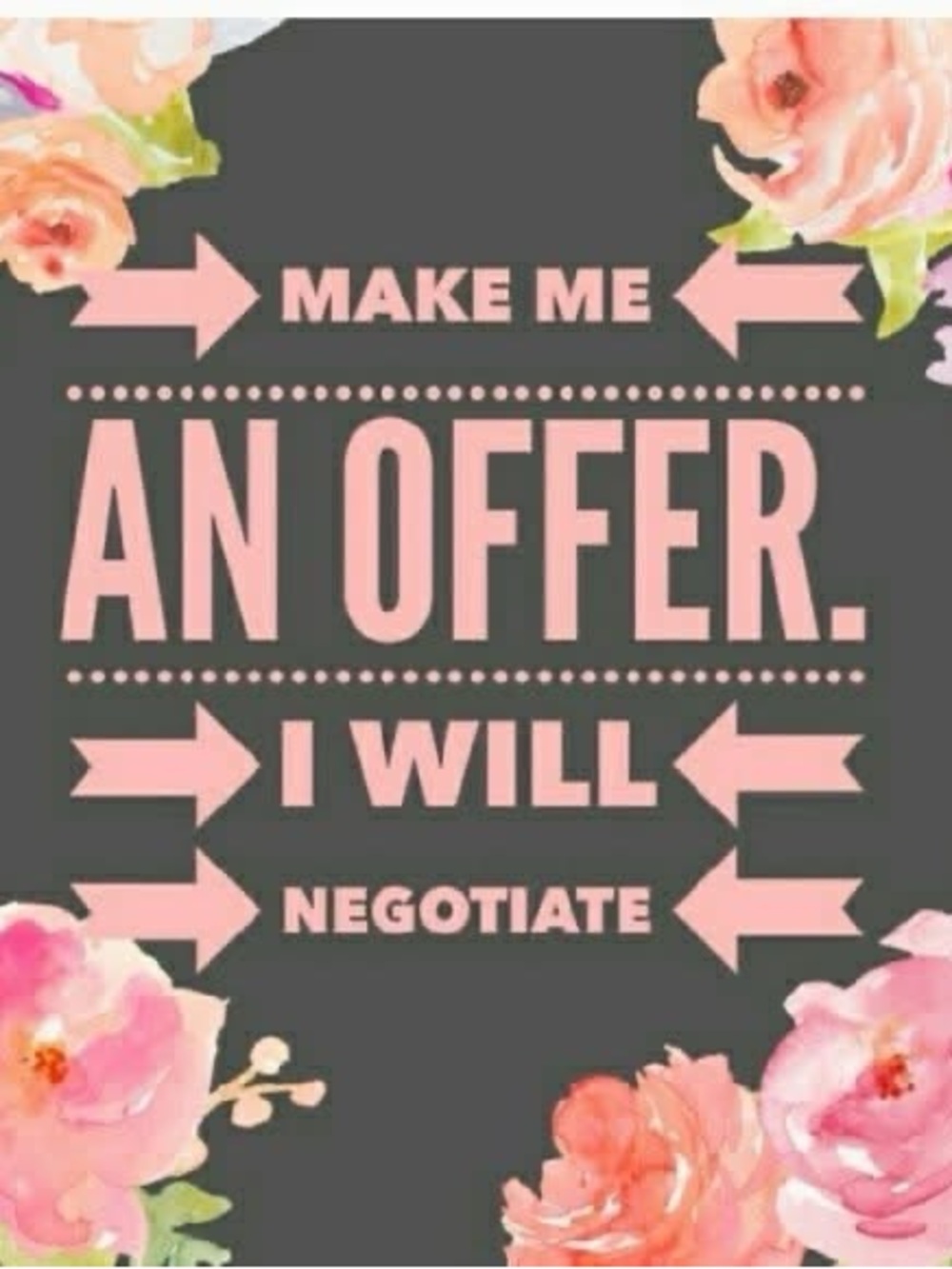 Make Me An Offer Pink & Gray Decorative Wall Art by